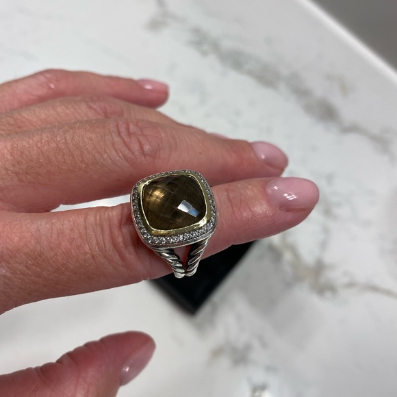 David Yurman- Albion Smokey Quartz Diamond Ring with Gold and Diamonds. - Picture 6 of 8